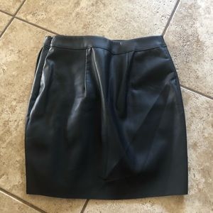 Black faux leather skirt